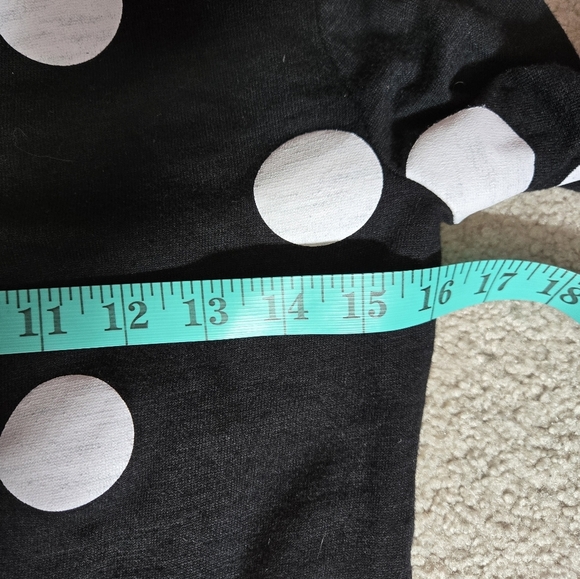 MAISON JULES Black and White Polka Dot Collared Women's Top with Cat. Size Small - Picture 9 of 10